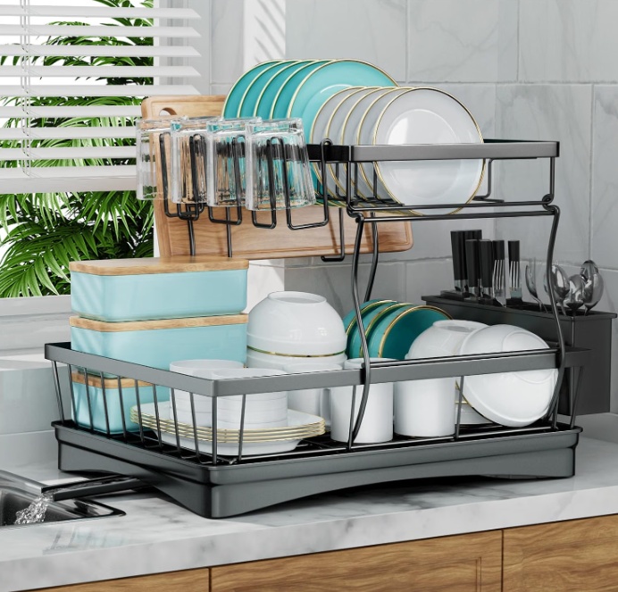 7 code 2-Tier Dish Drying Rack