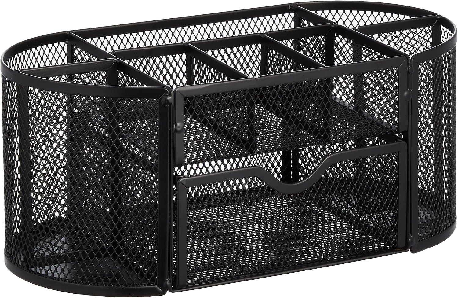 Amazon Basics Mesh Desk Organizer with Pullout Drawer, Black