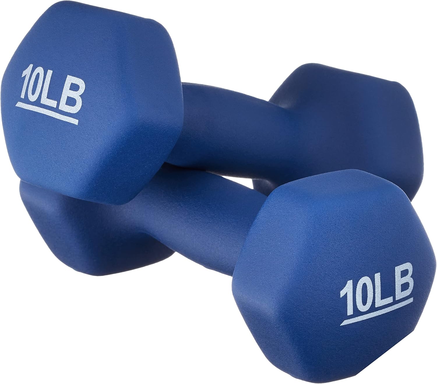 Amazon Basics Neoprene Dumbbells, 10 lb Pair, Navy