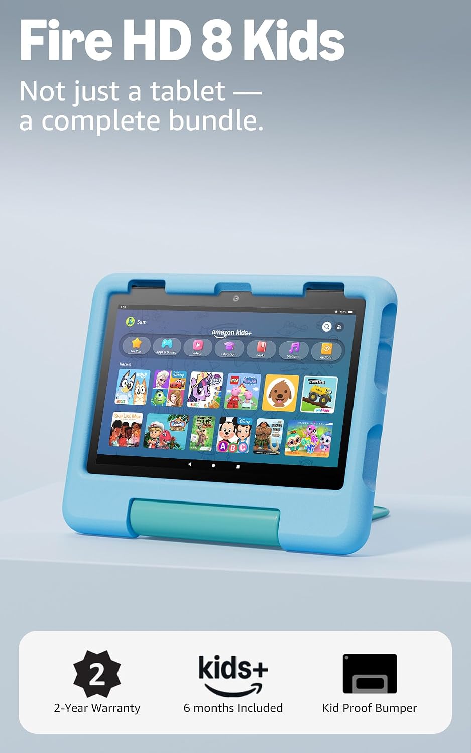 Amazon Fire HD 8 Kids Tablet, 64GB, Blue (2024)