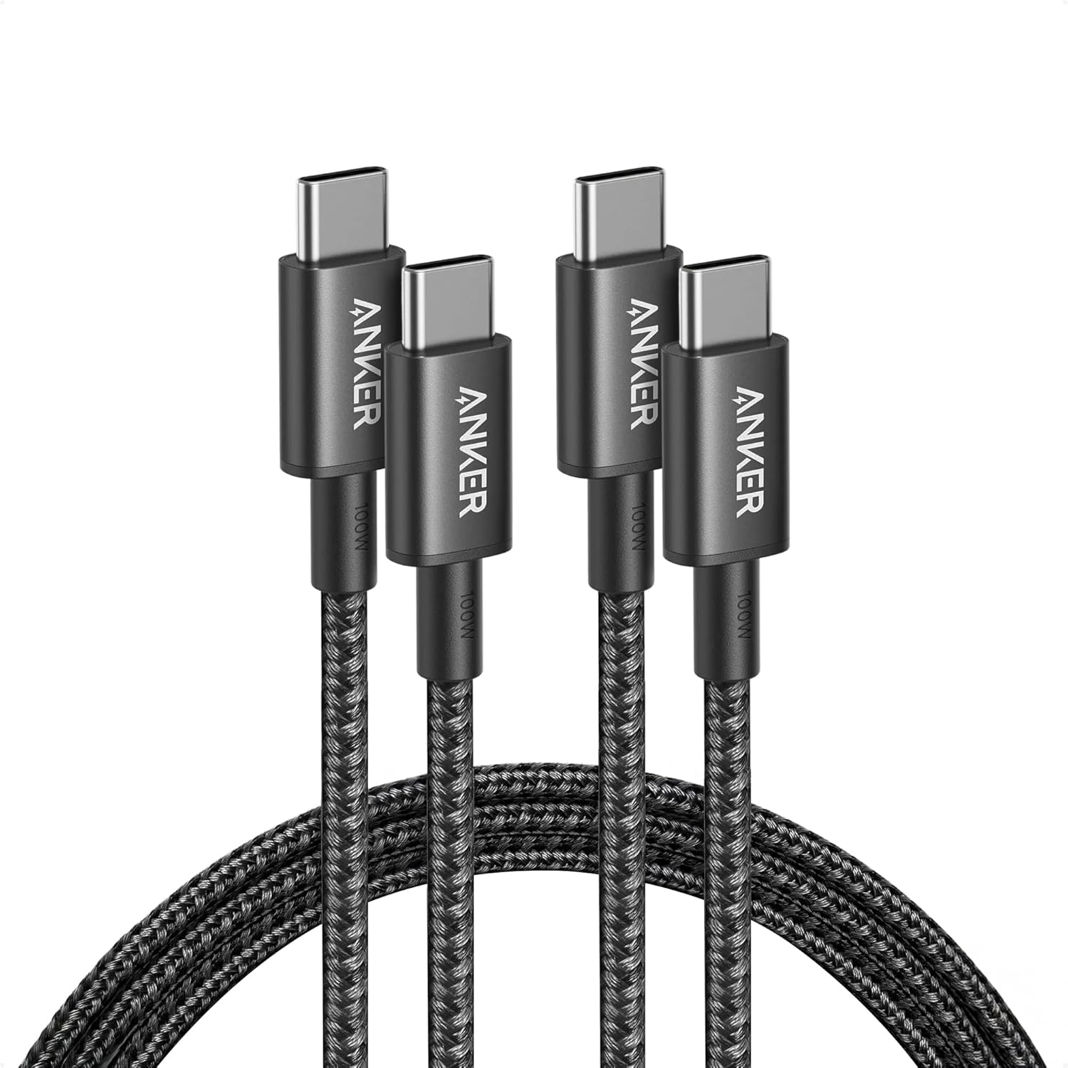 Anker 333 USB-C to USB-C Cable, 100W, 6 ft, 2-Pack