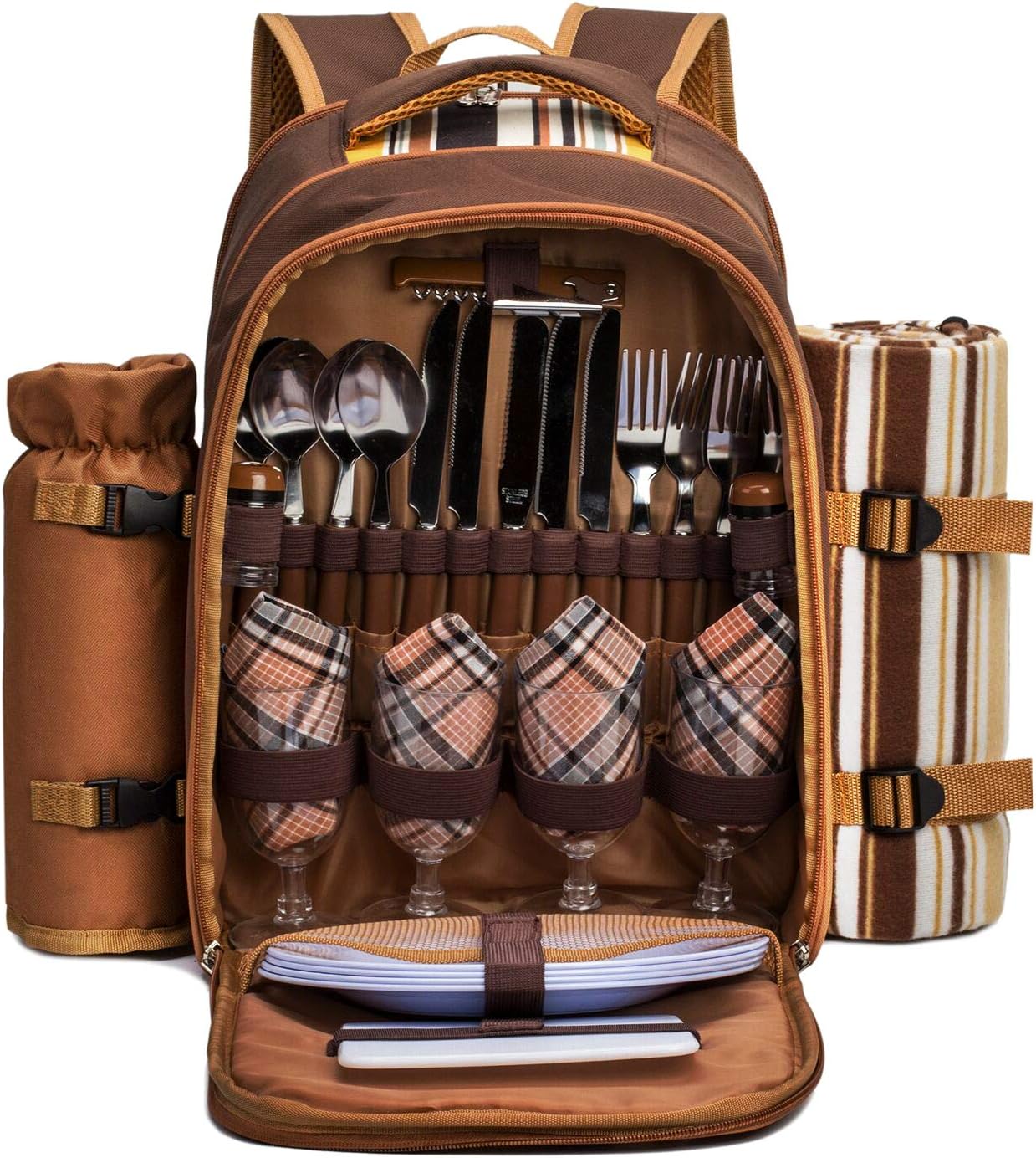 apollo walker 4-Person Picnic Backpack, Brown