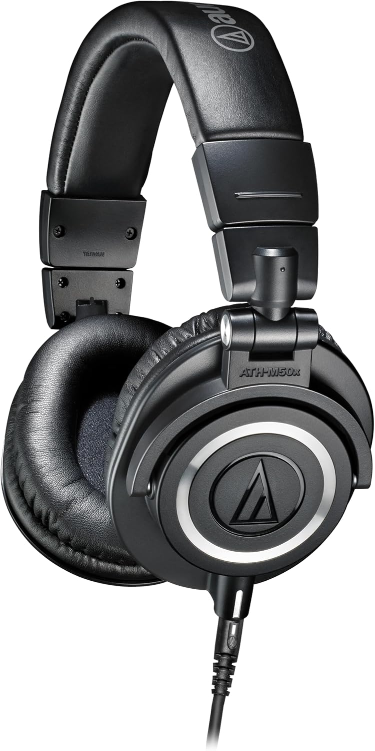 Audio-Technica ATH-M50x Professional Studio Headphones, Black