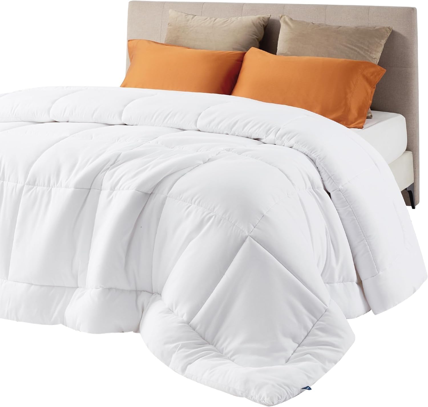 Bedsure Quilted Down Alternative Comforter, Queen, White