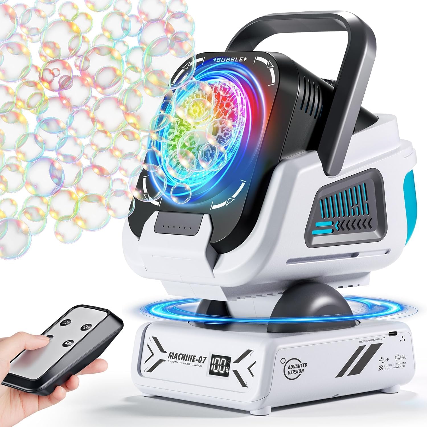 Belemar Remote Control Bubble Machine with RGB Lights