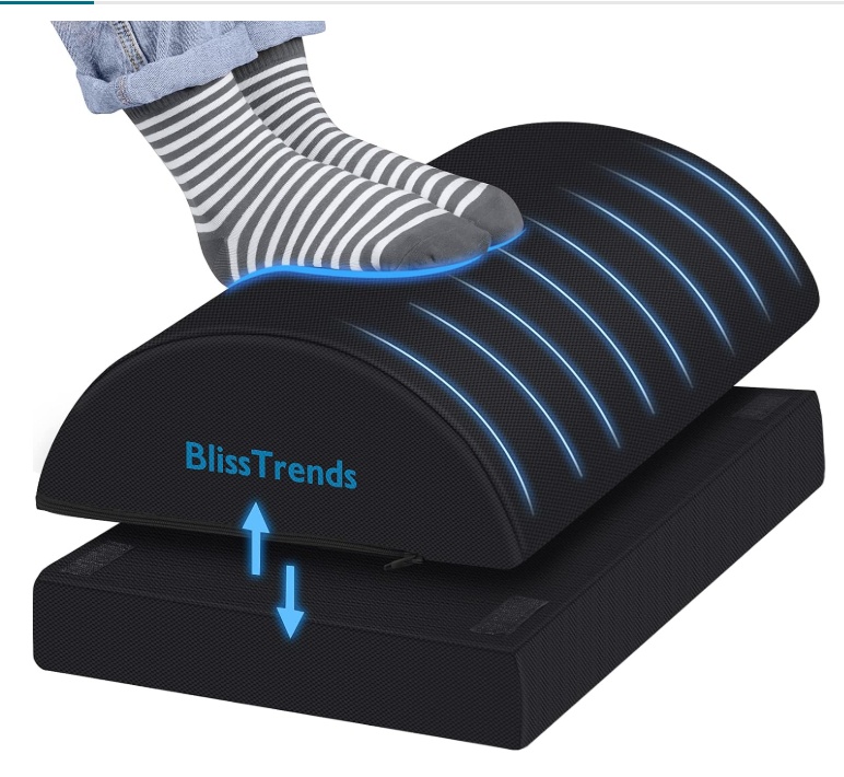 BlissTrends Under-Desk Foot Rest with 2 Adjustable Heights