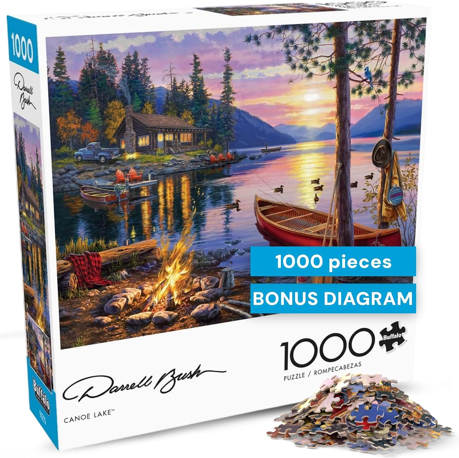 Buffalo Games Darrell Bush Canoe Lake 1000-Piece Puzzle