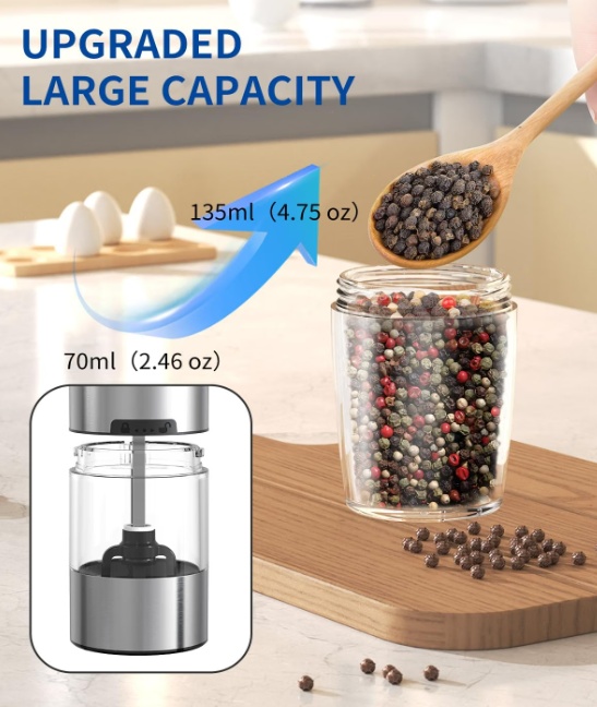 Circle Joy Gravity Electric Salt & Pepper Grinder Set