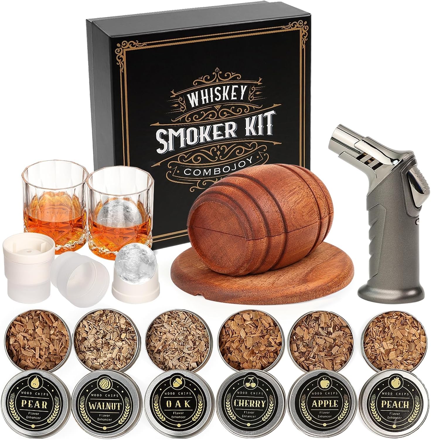 ComboJoy Whiskey & Cocktail Smoker Kit with Torch