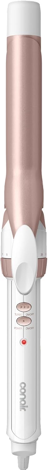 Conair Double Ceramic 1-Inch Curling Iron, White/Rose Gold