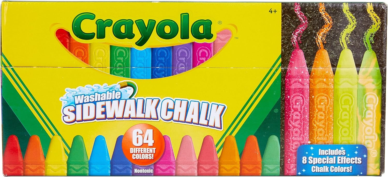 Crayola Ultimate Washable Sidewalk Chalk Collection, 64 Count