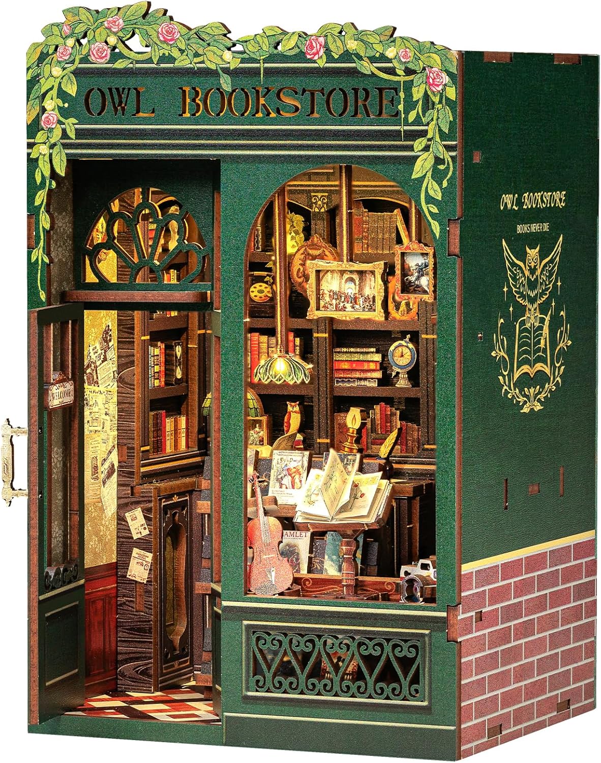 CUTEBEE Book Nook Kit, Owl Bookstore