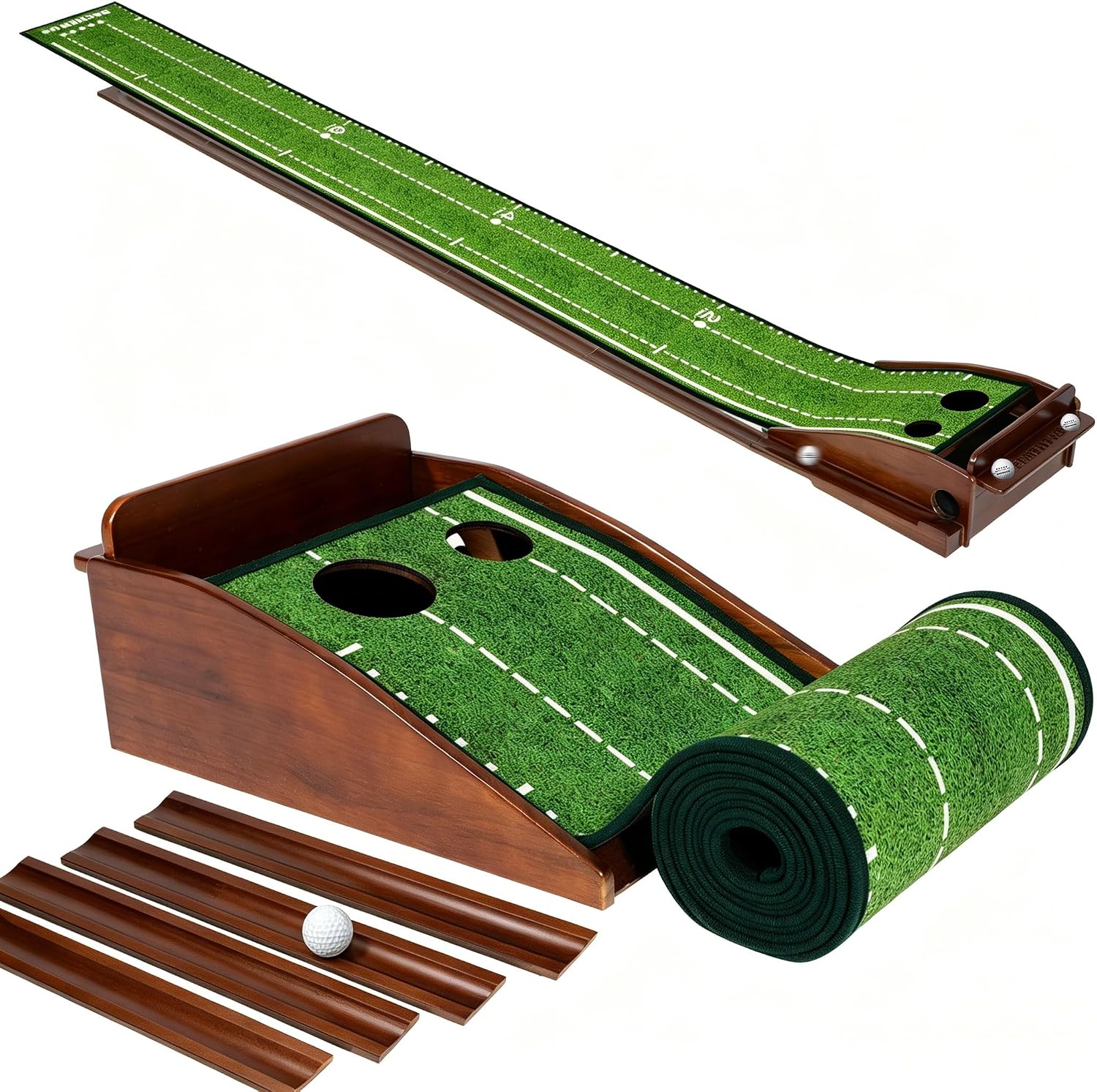 Dachenus Indoor Putting Green Mat with Ball Return