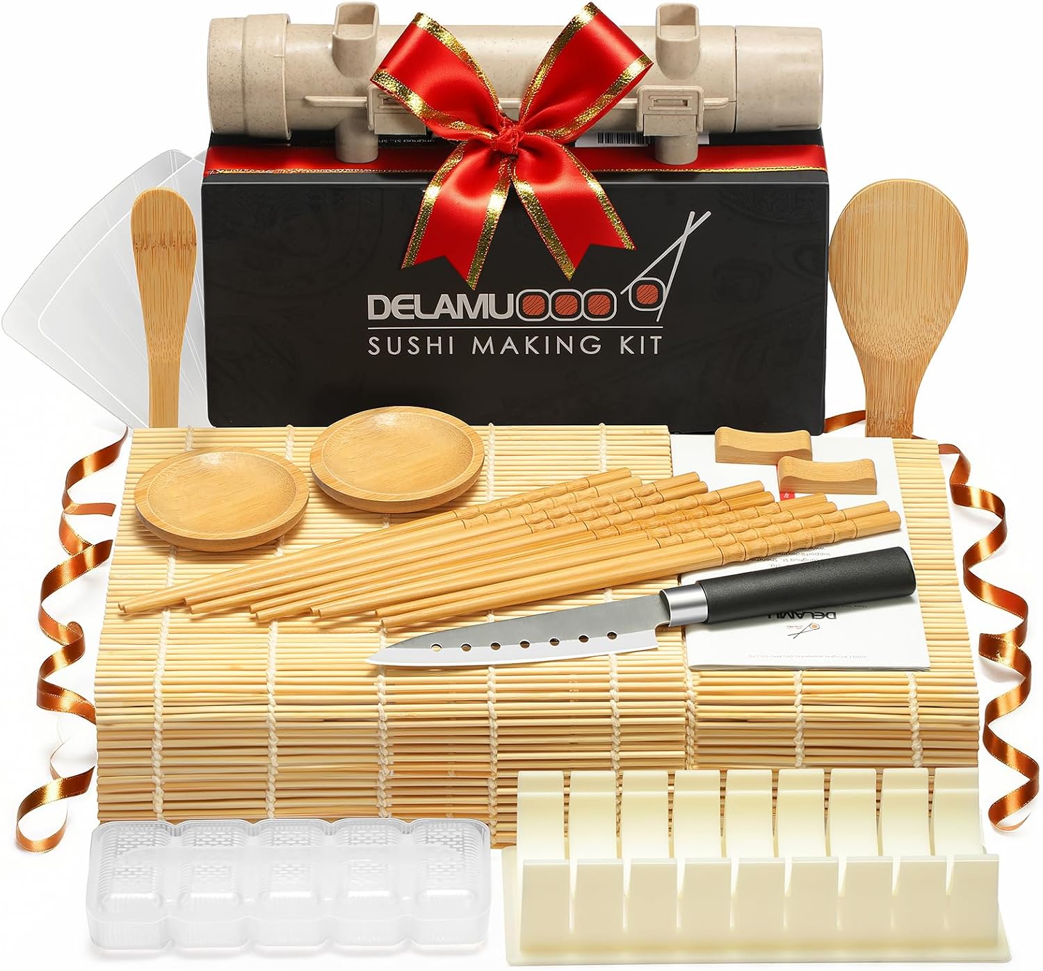 Delamu 20-in-1 Sushi Making Kit with Bazooka Roller