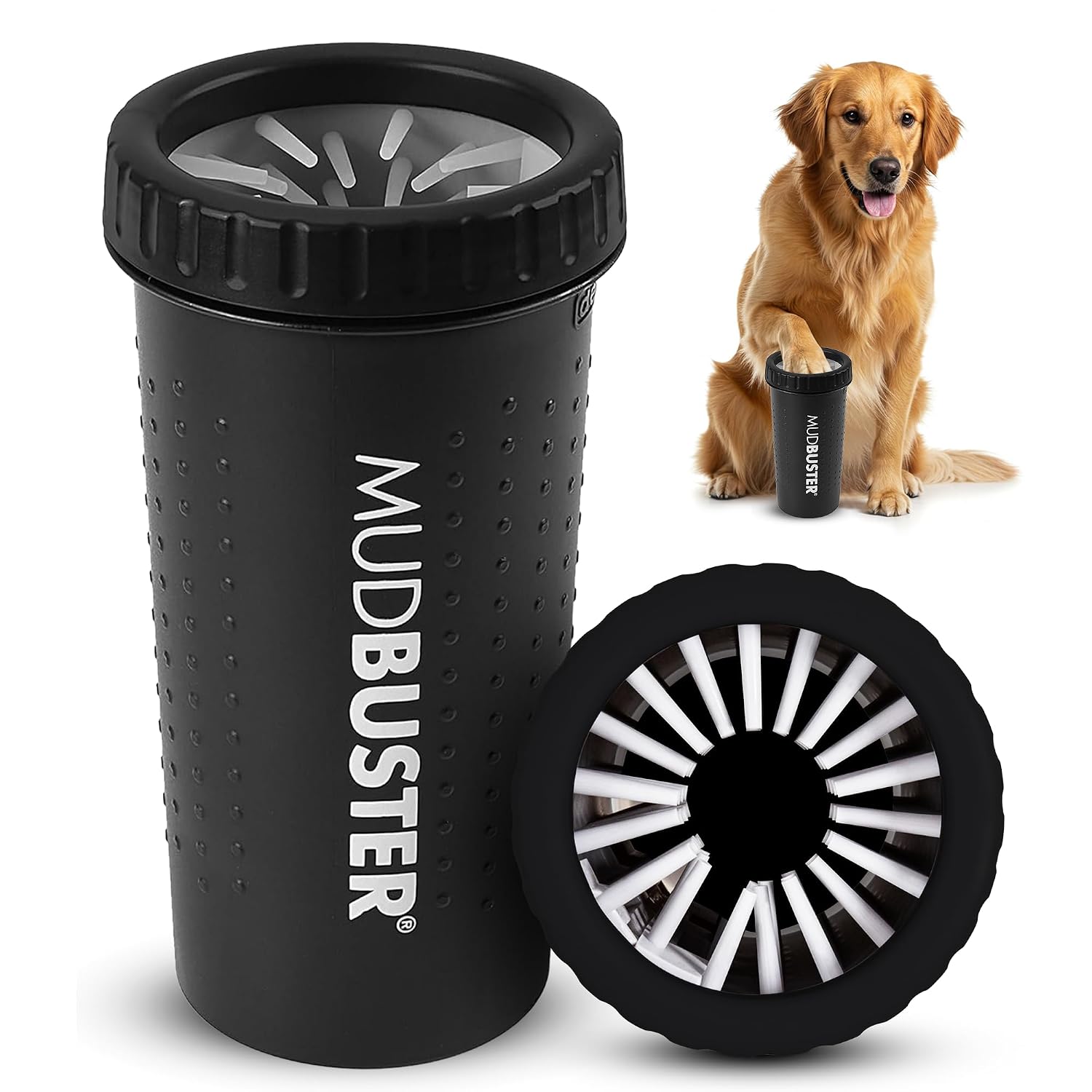 Dexas MudBuster Dog Paw Cleaner, Large, Black