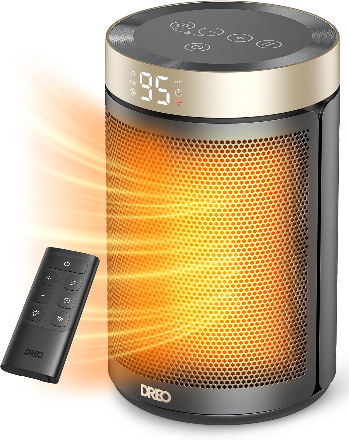 DREO 1500W Ceramic Space Heater with Thermostat, Gold