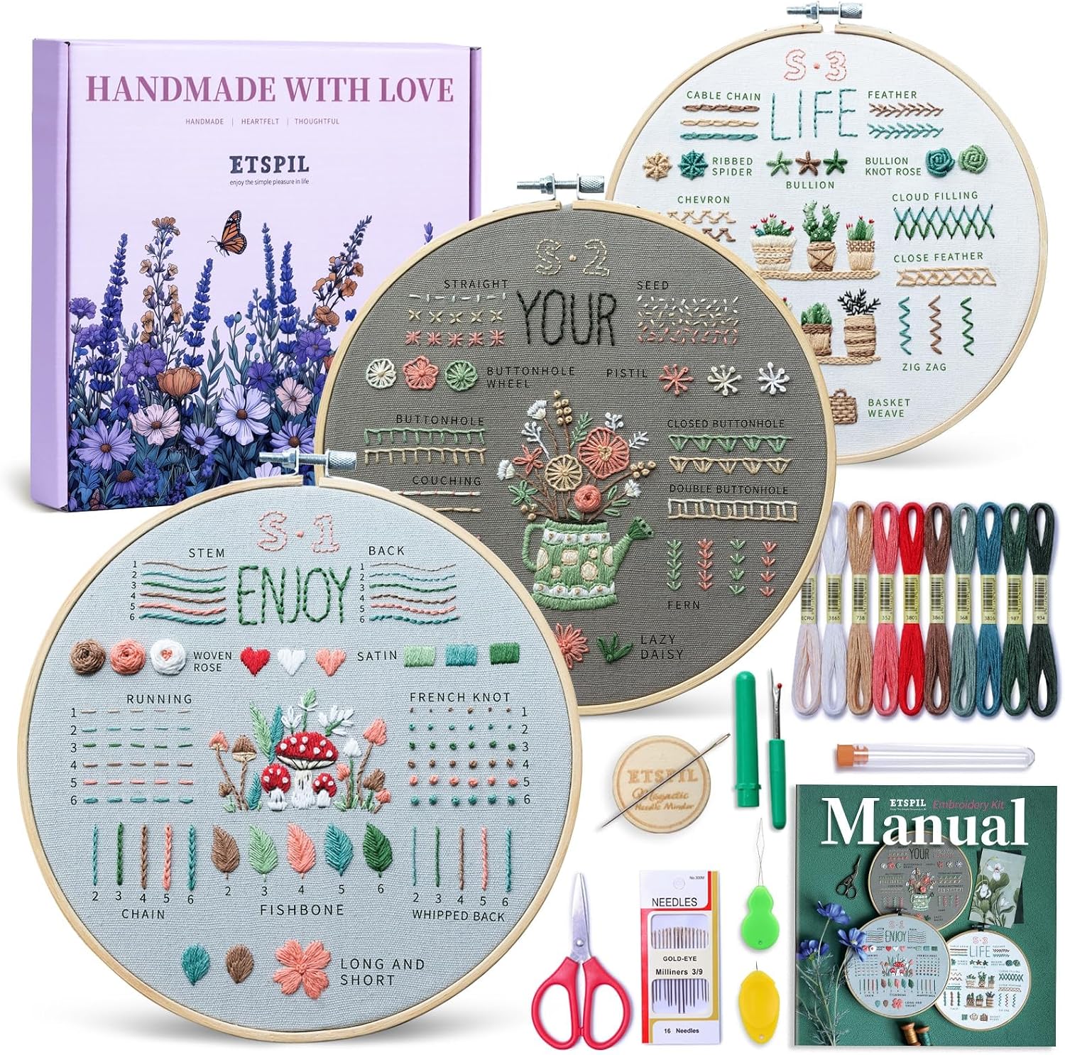 ETSPIL Embroidery Kit for Beginners