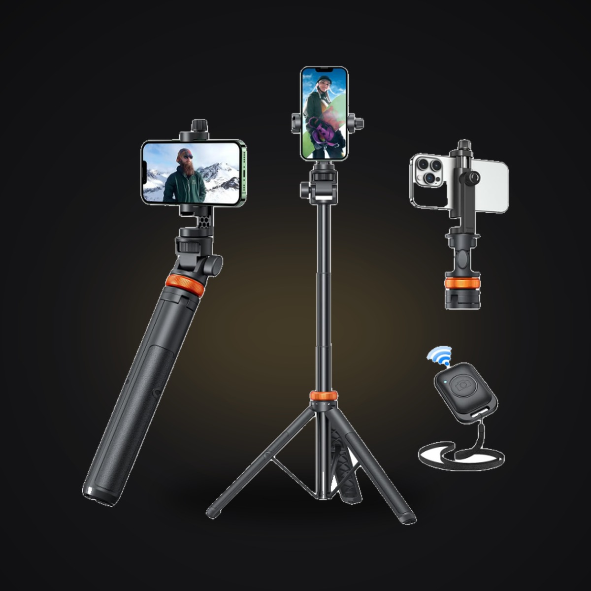 EUCOS 62" Phone Tripod & Selfie Stick with Remote