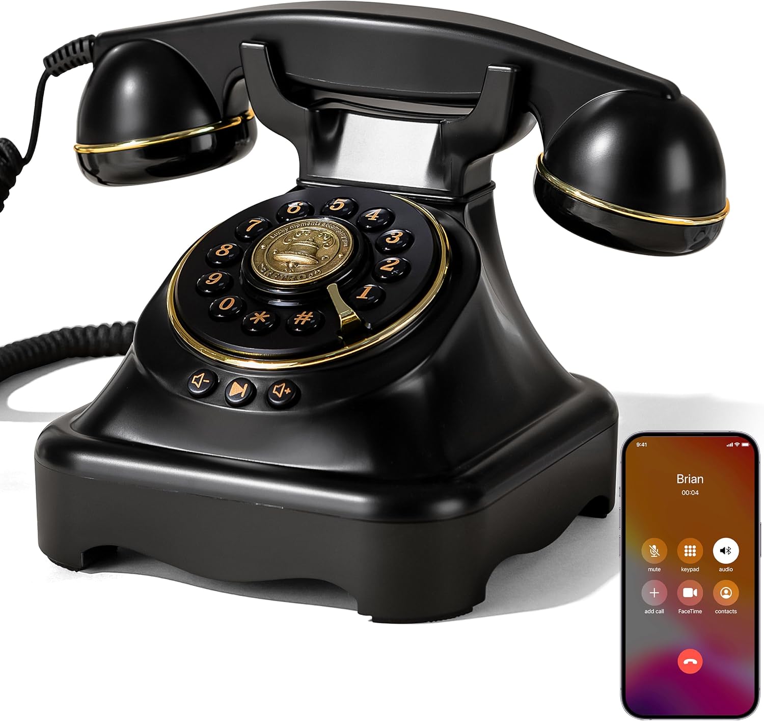 FiayaCom Bluetooth Retro Rotary Phone