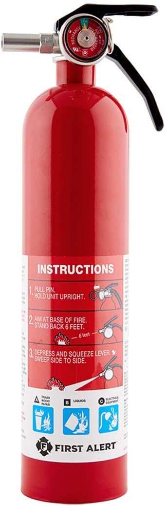 First Alert HOME1 Rechargeable Fire Extinguisher, UL 1-A:10-B:C