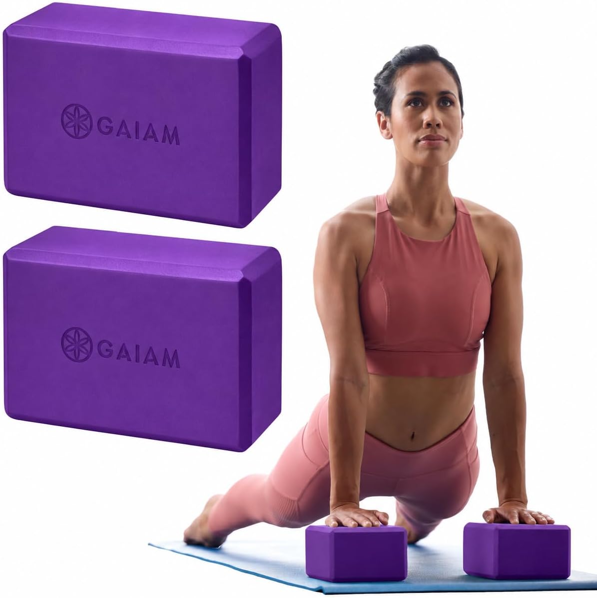 Gaiam Yoga Blocks, 2-Pack, Deep Purple