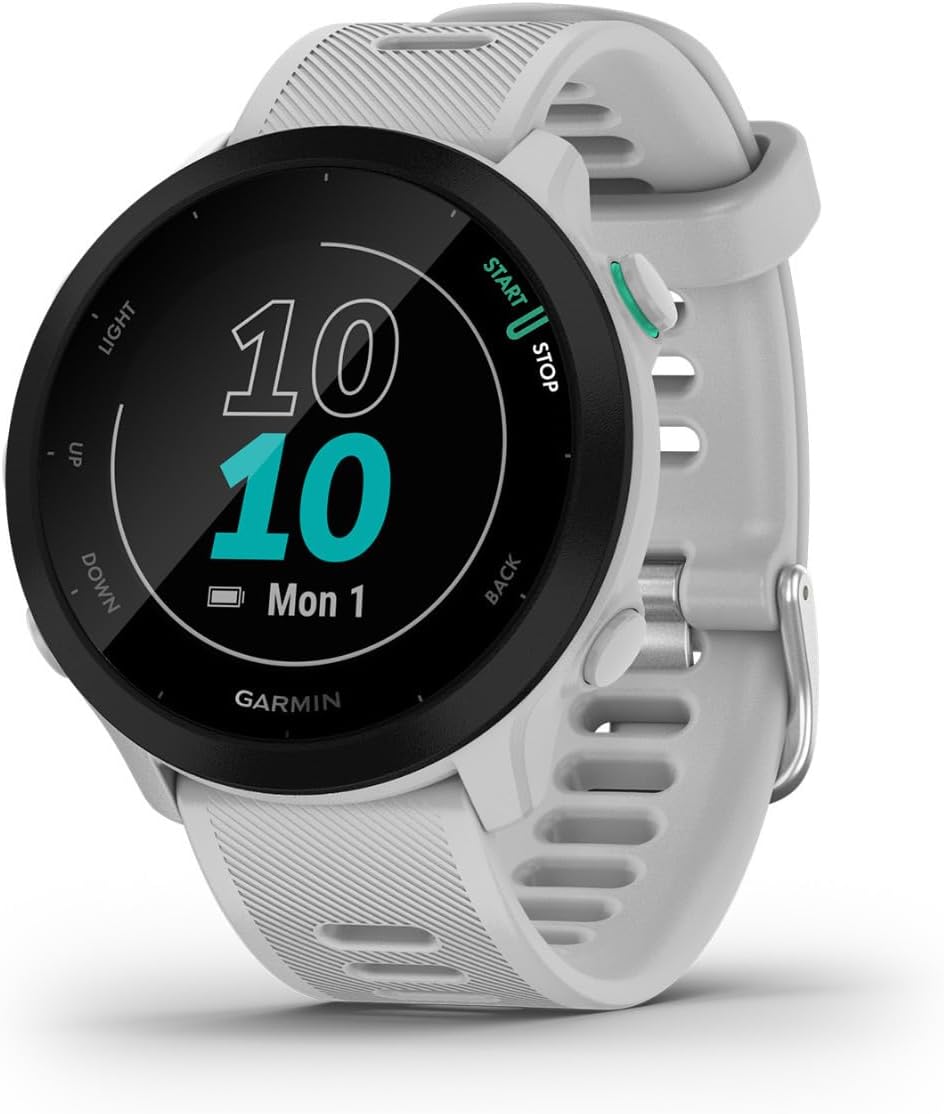 Garmin Forerunner 55 GPS Running Watch, White