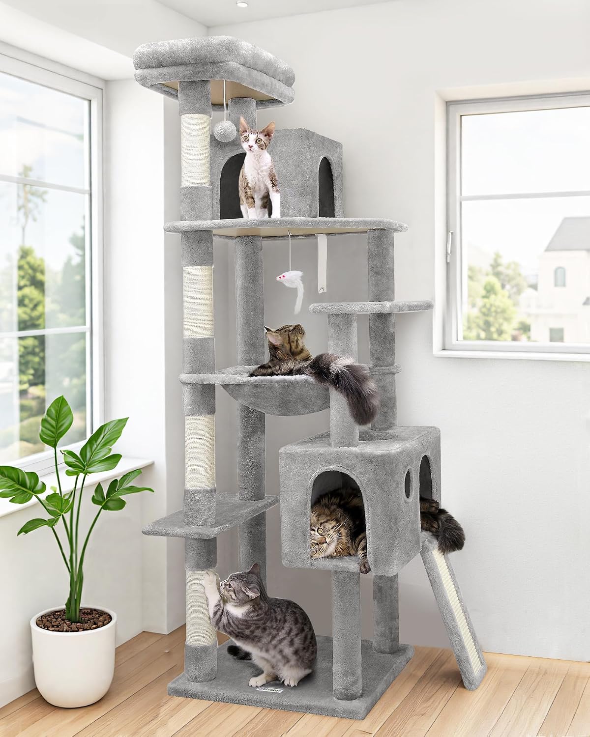 Globlazer F70 Pro 70-Inch Cat Tree, Light Grey