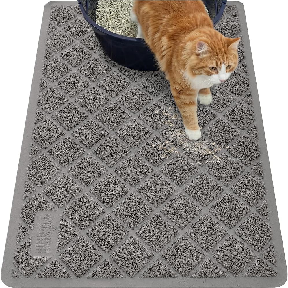 Gorilla Grip Cat Litter Trapping Mat, 35 x 23, Gray