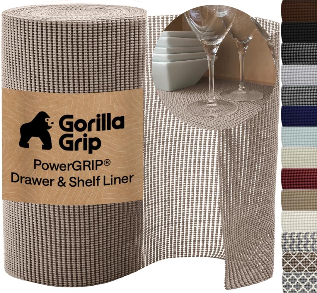 Gorilla Grip PowerGRIP Drawer and Shelf Liner, 12 in x 10 ft