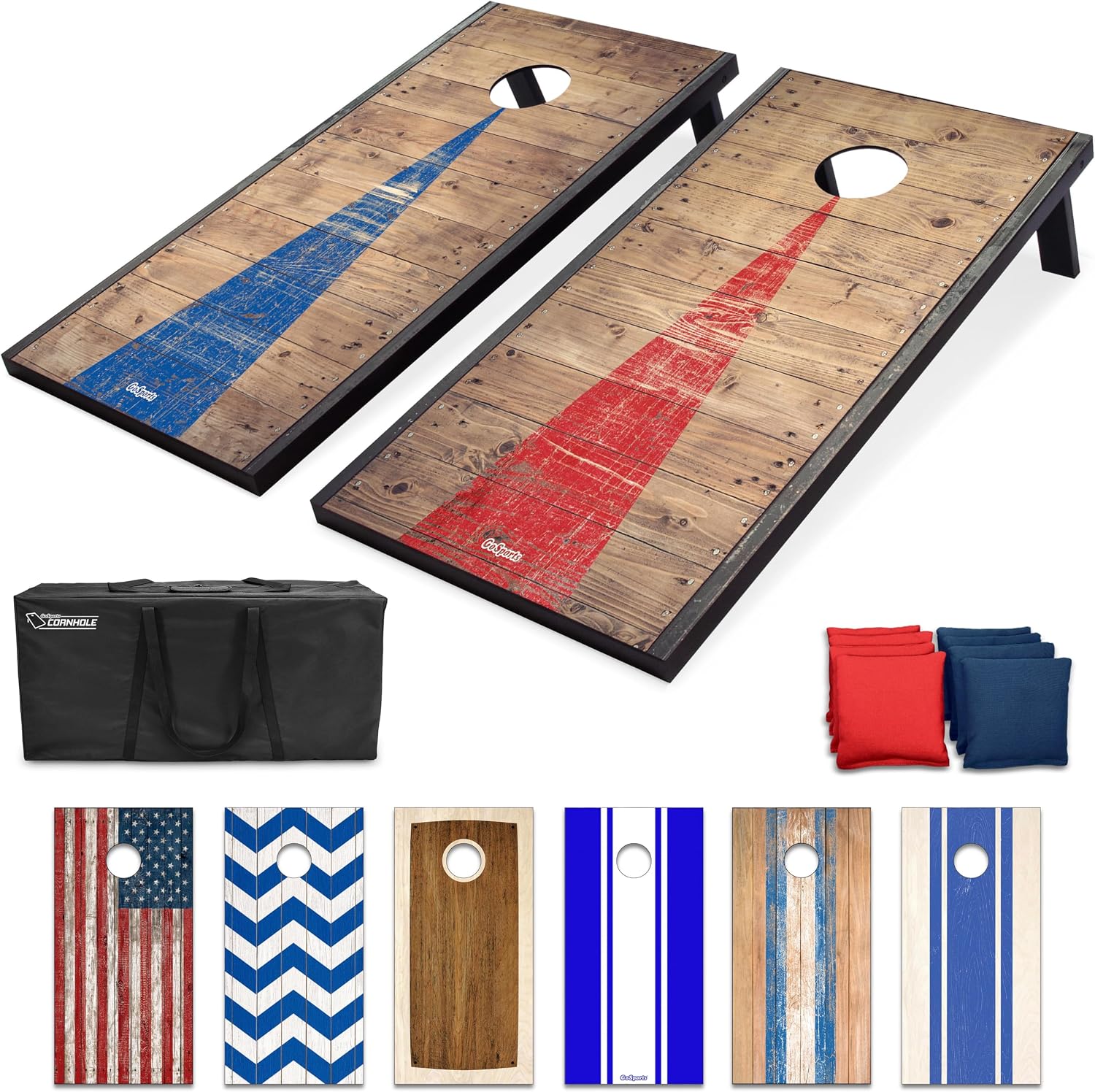 GoSports 4 x 2 ft Rustic Portable Cornhole Set