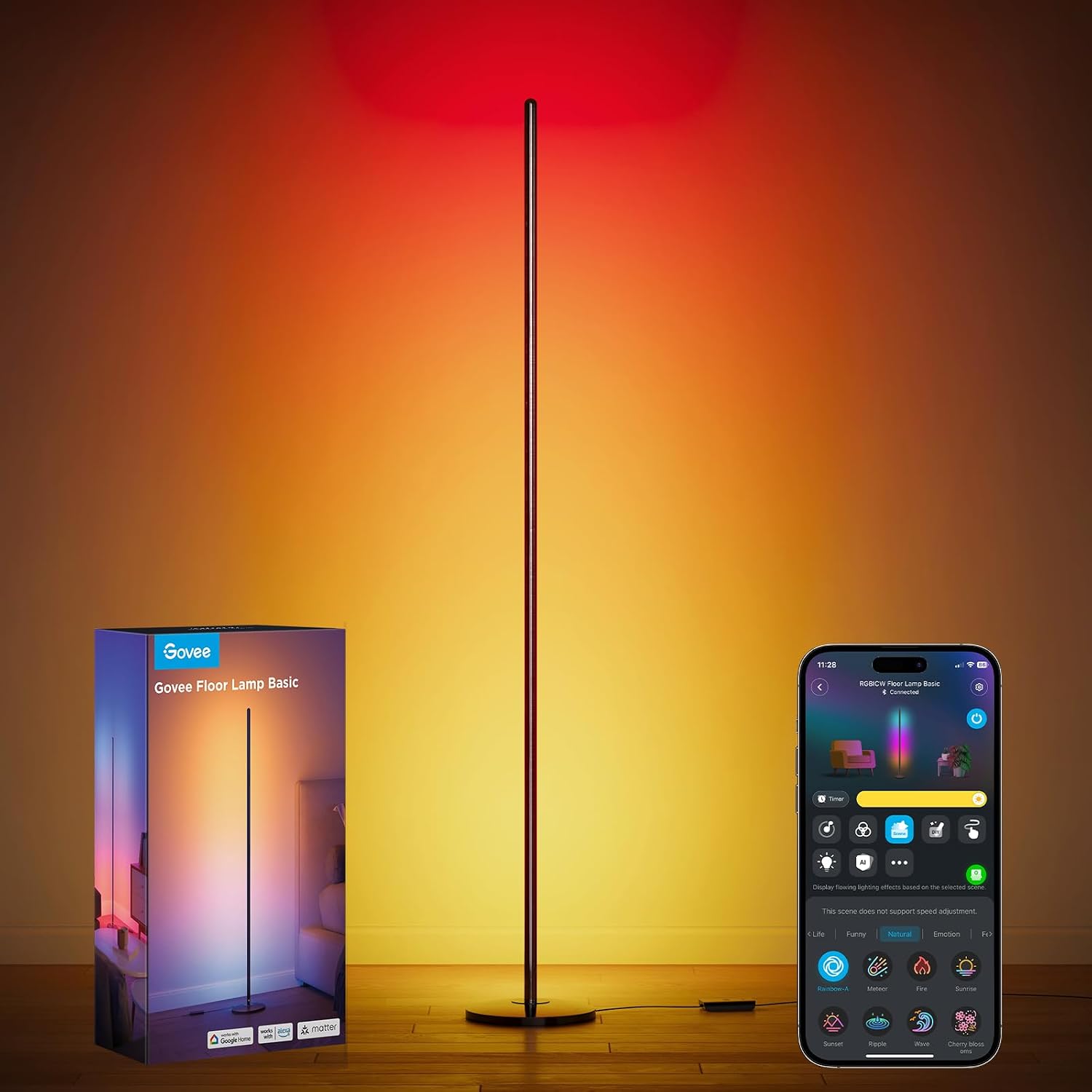 Govee RGBIC Floor Lamp Basic, 1000lm