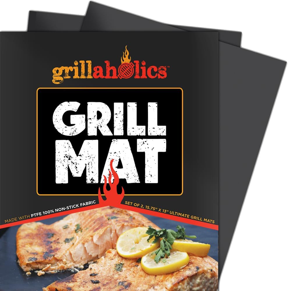Grillaholics Non-Stick Grill Mats, Set of 2