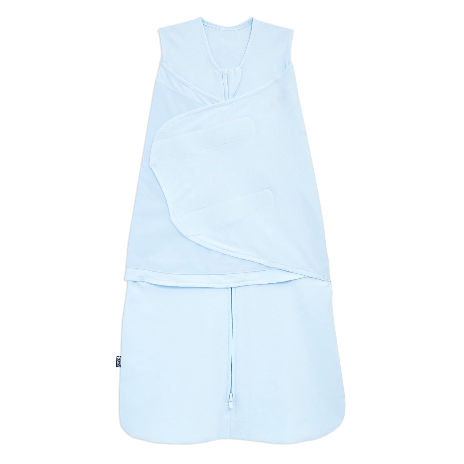 HALO SleepSack Cotton Swaddle, 1.5 TOG, Newborn, Baby Blue