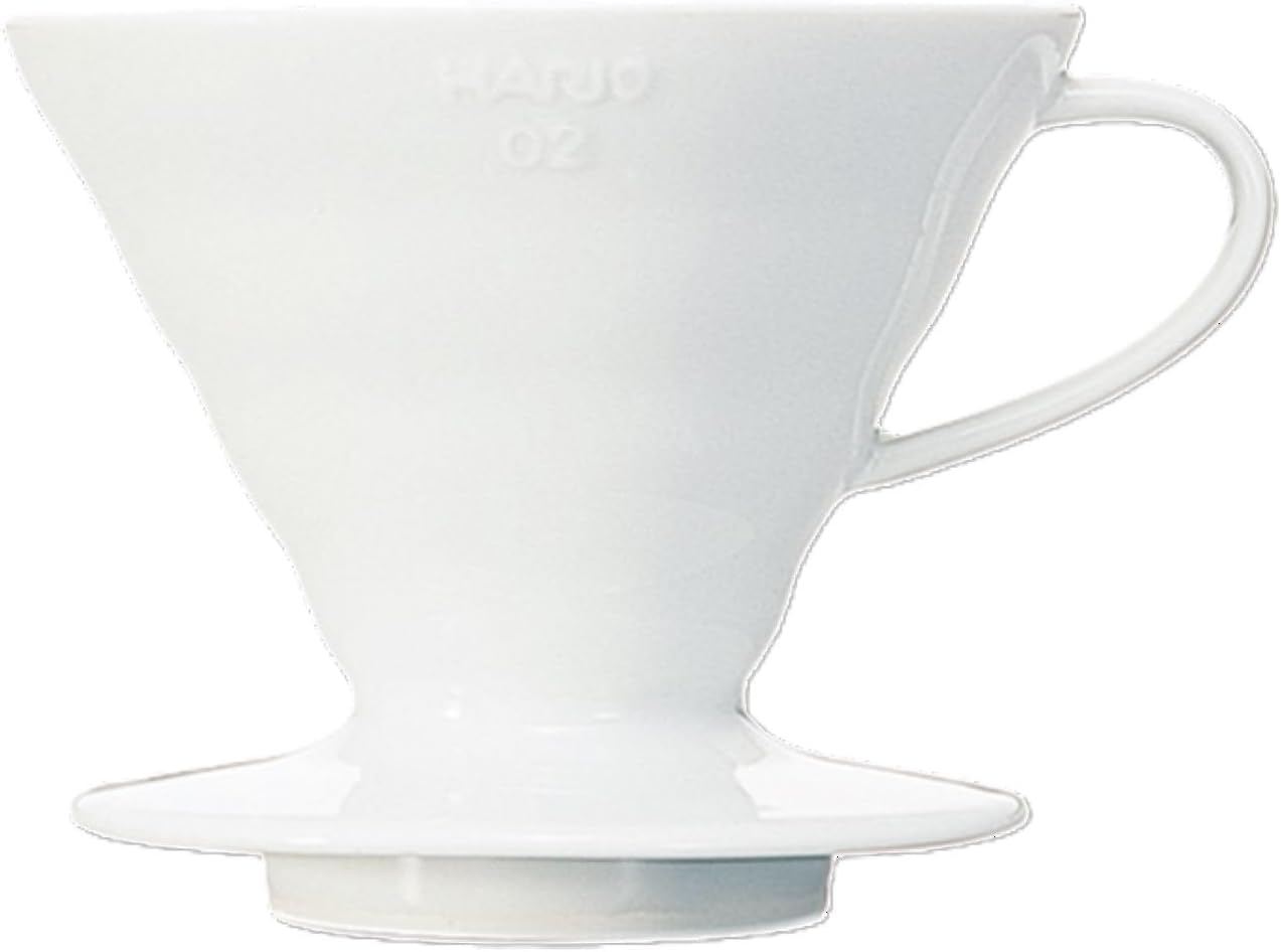 Hario V60 Ceramic Coffee Dripper, Size 02, White