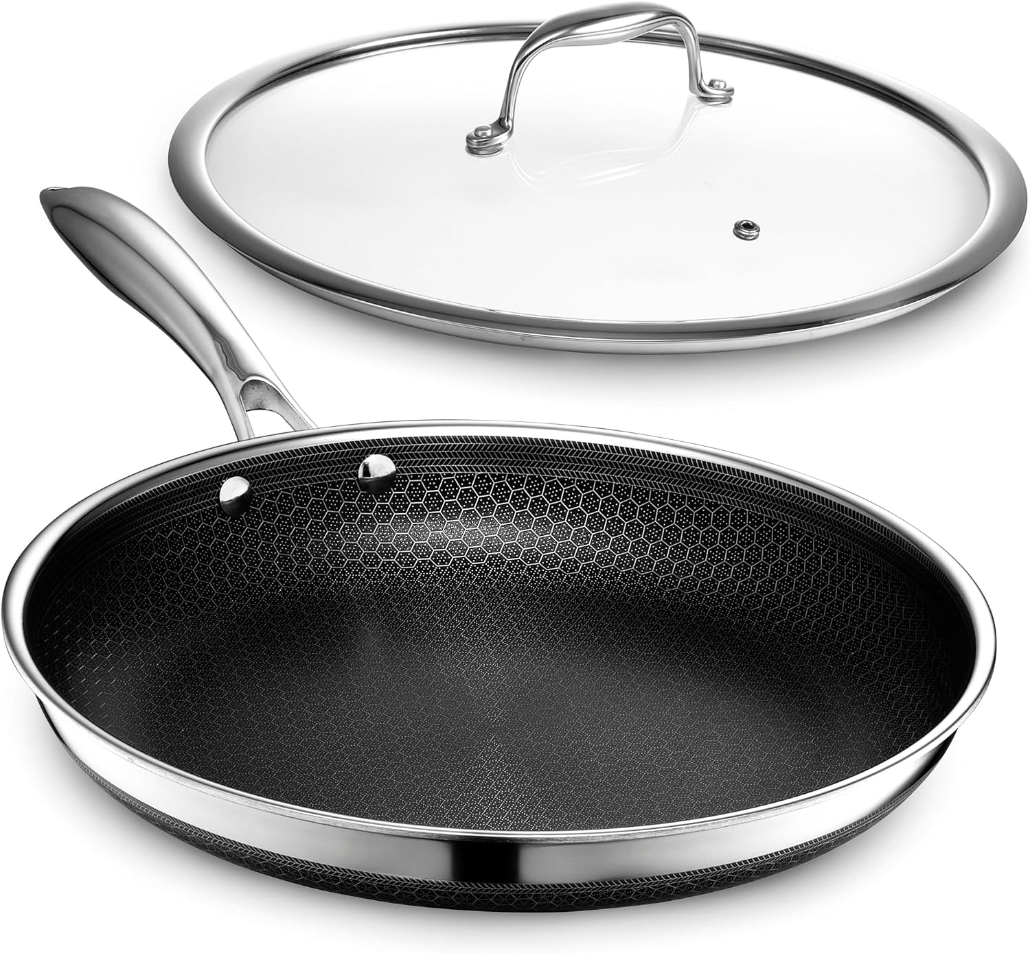 HexClad 12" Hybrid Nonstick Frying Pan with Lid