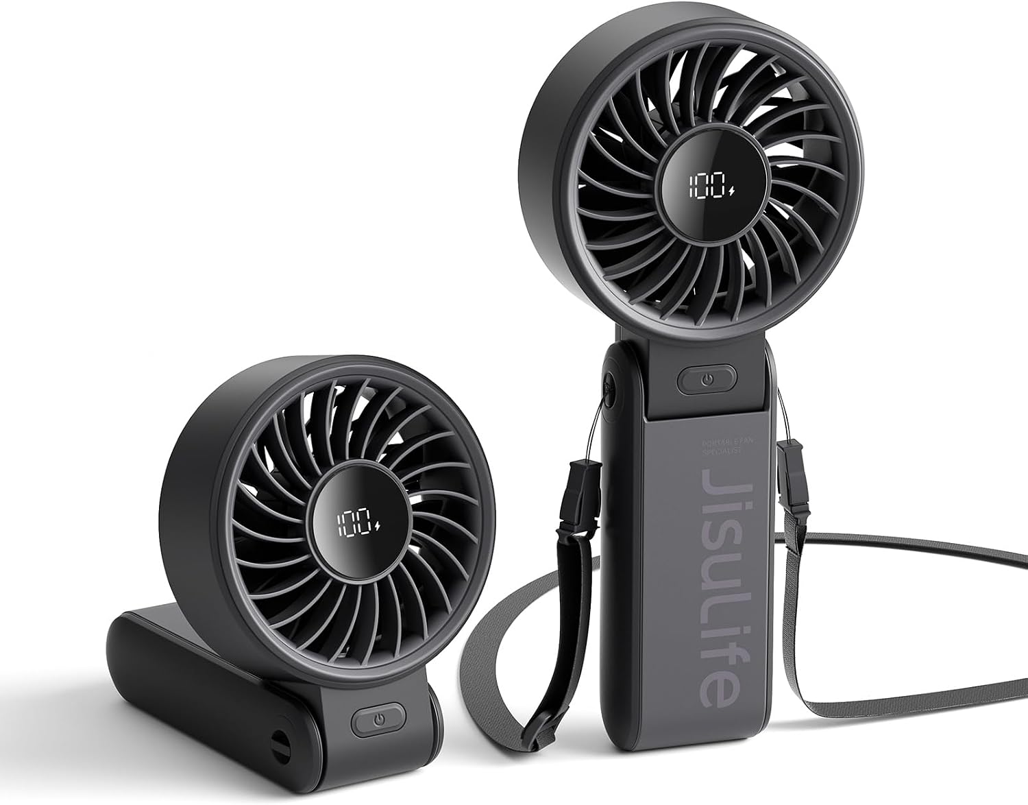 JISULIFE Life7 3-in-1 Portable Handheld Fan, Black