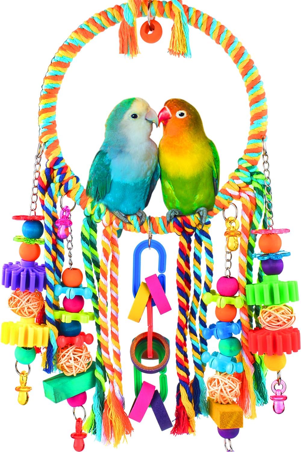 KATUMO Bird Swing Toy with Chew Toys
