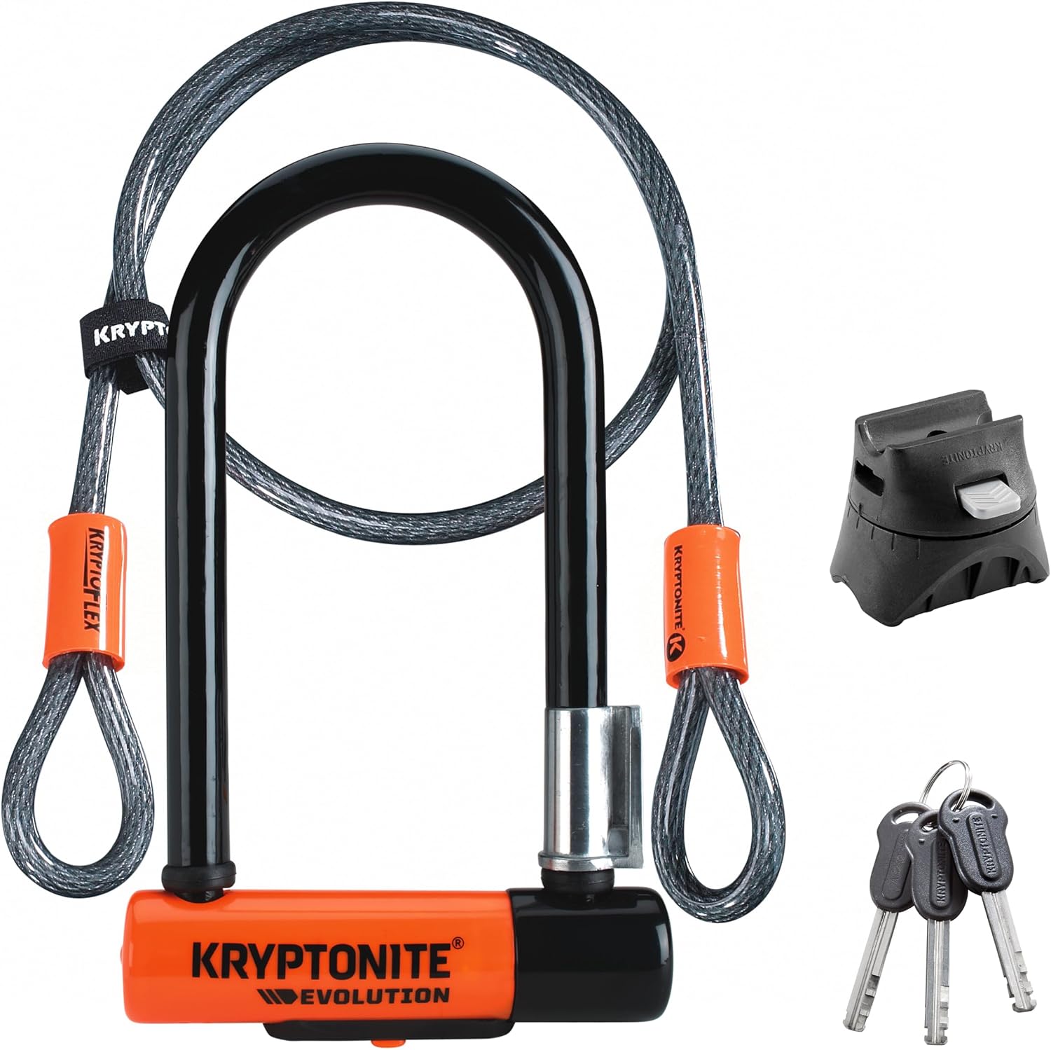 Kryptonite Evolution Mini-7 Bike U-Lock with 4 ft Cable