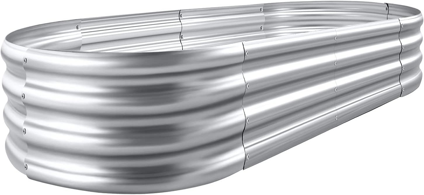 Land Guard Galvanized Raised Garden Bed, 4 x 2 x 1 ft