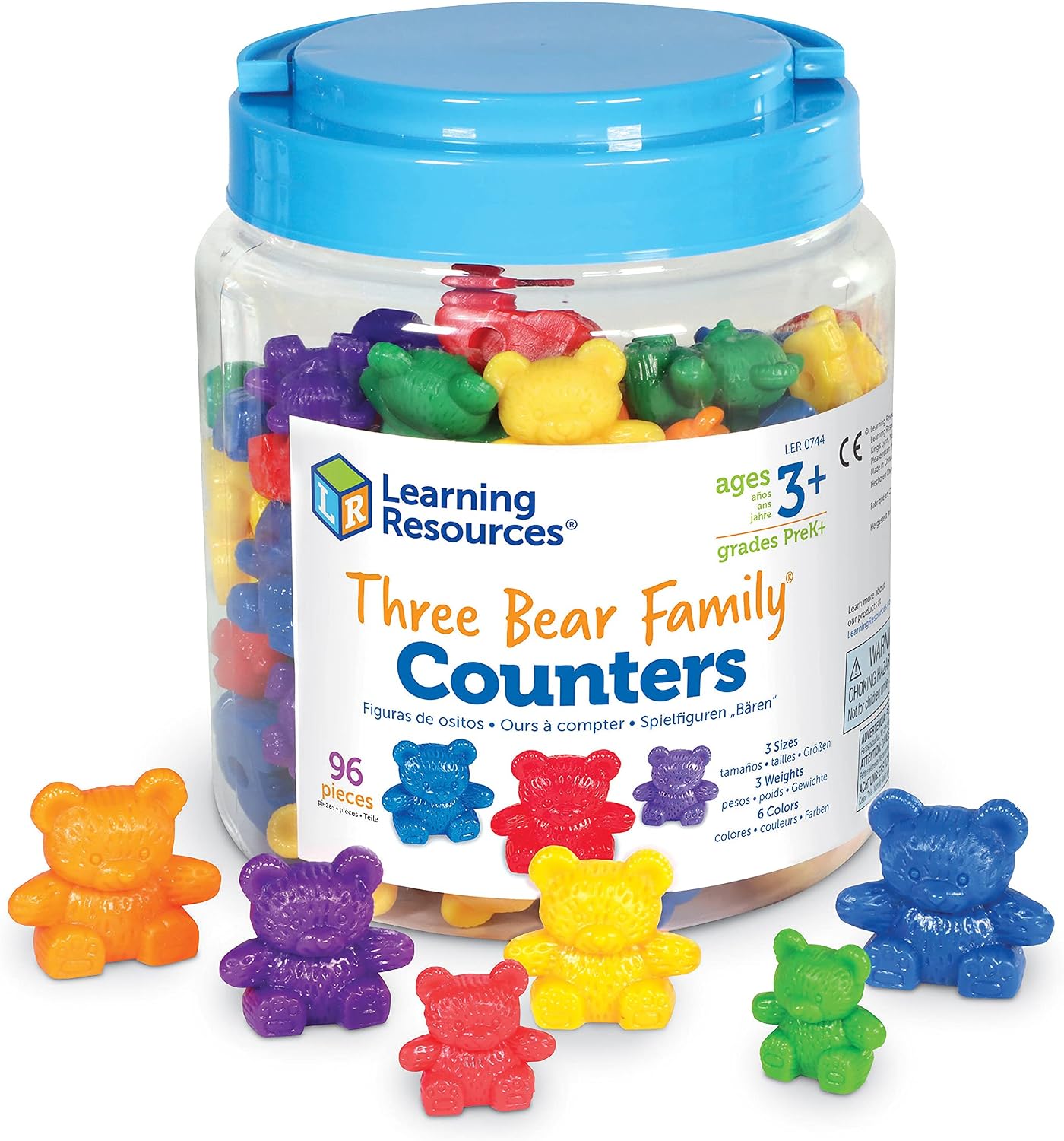 Learning Resources Three Bear Family Counters, 96 Pieces