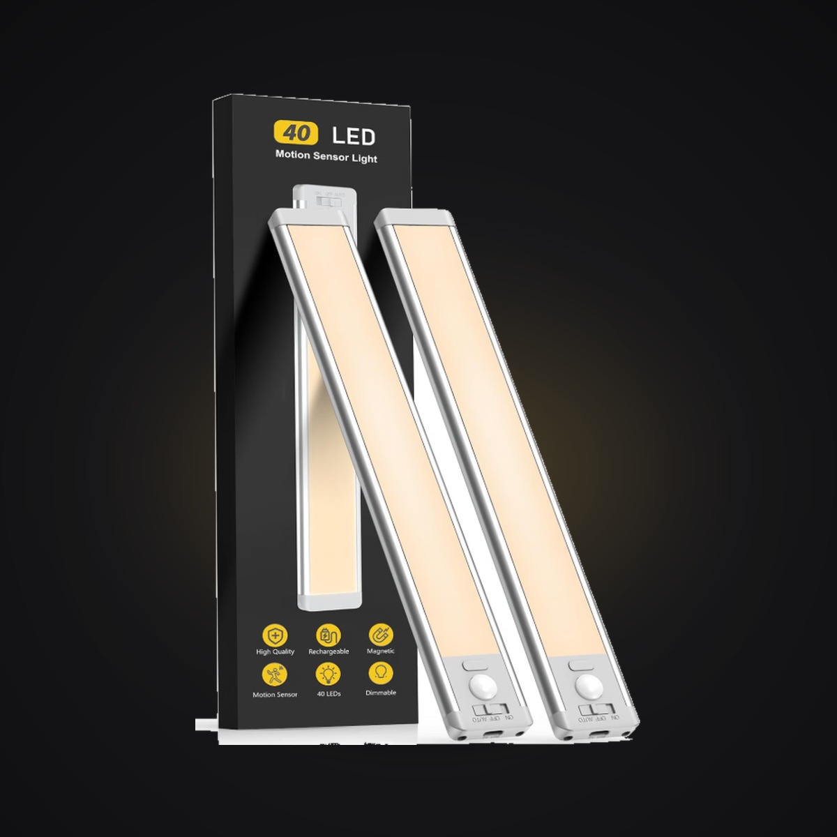 MCGOR 10" Motion Sensor LED Cabinet Light (2-Pack)