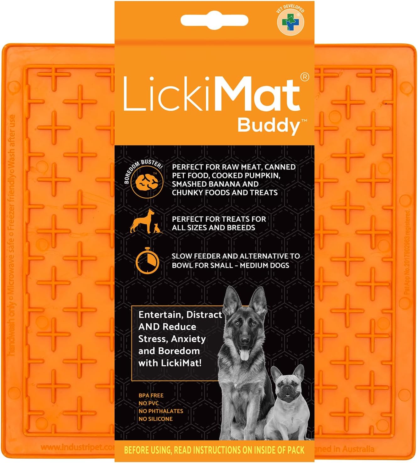 LickiMat Classic Buddy Lick Mat, Orange