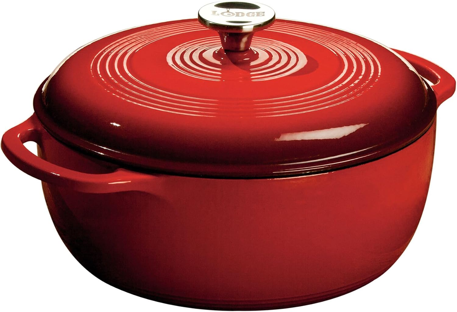 Lodge 6 Quart Enameled Cast Iron Dutch Oven, Island Spice Red