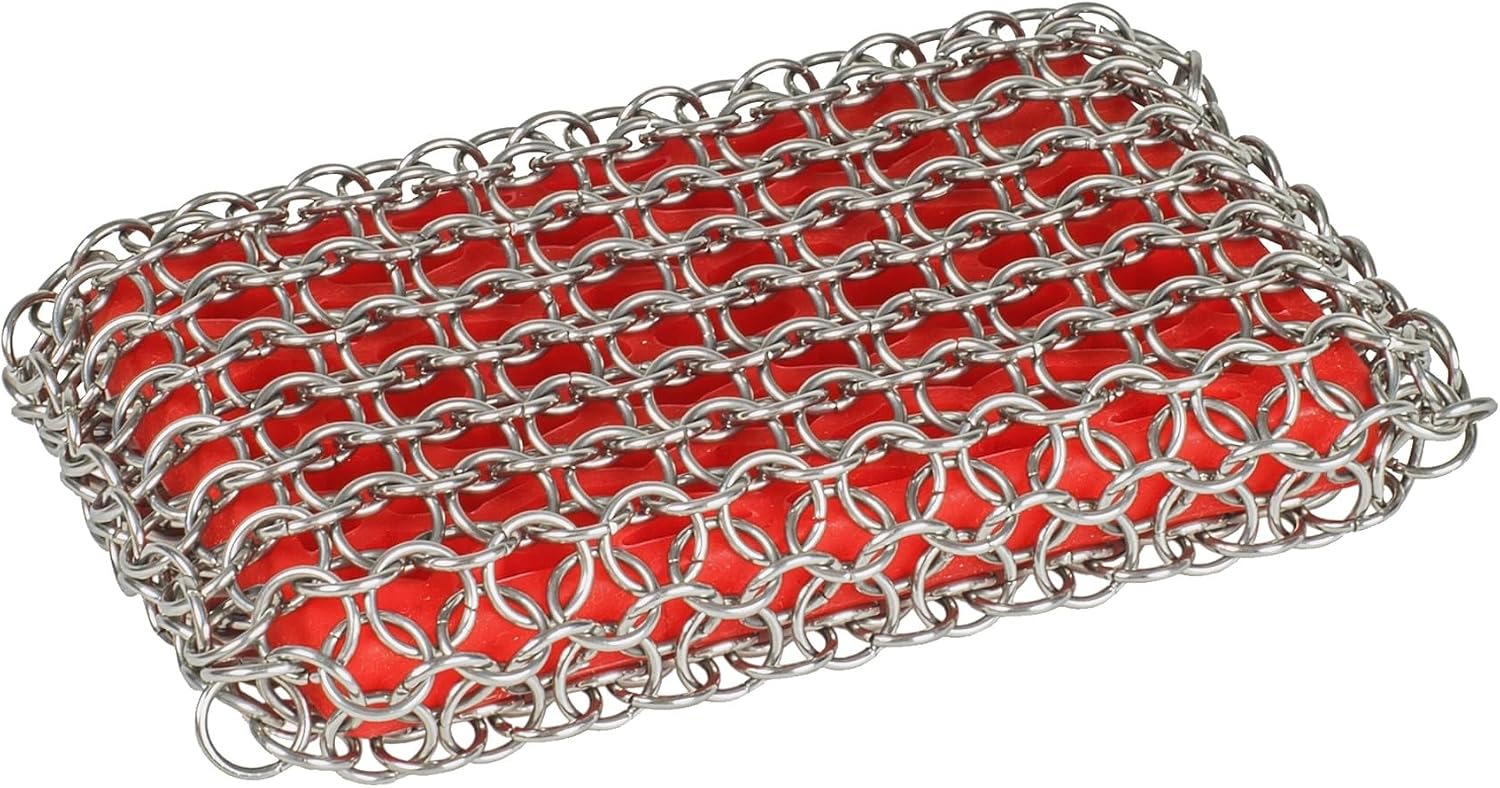 Lodge Chainmail Scrubbing Pad, Red
