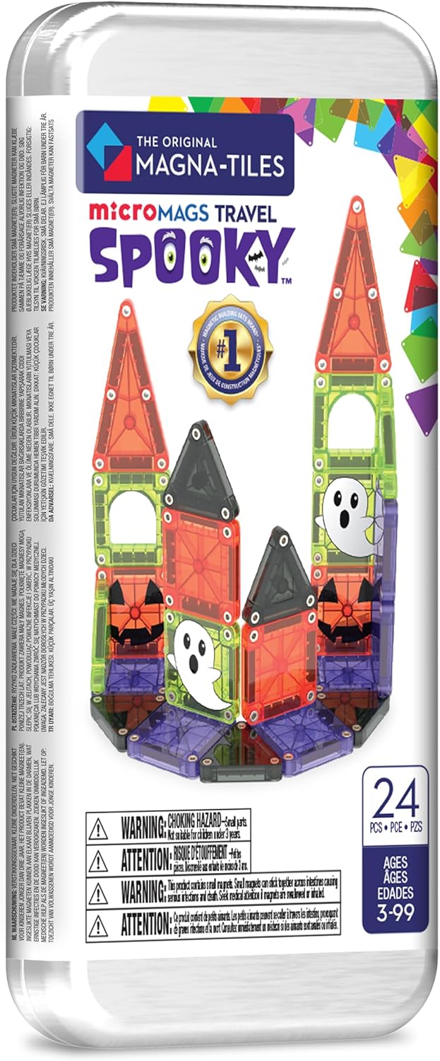 MAGNA-TILES microMAGS Spooky Travel Set, 24 Pieces