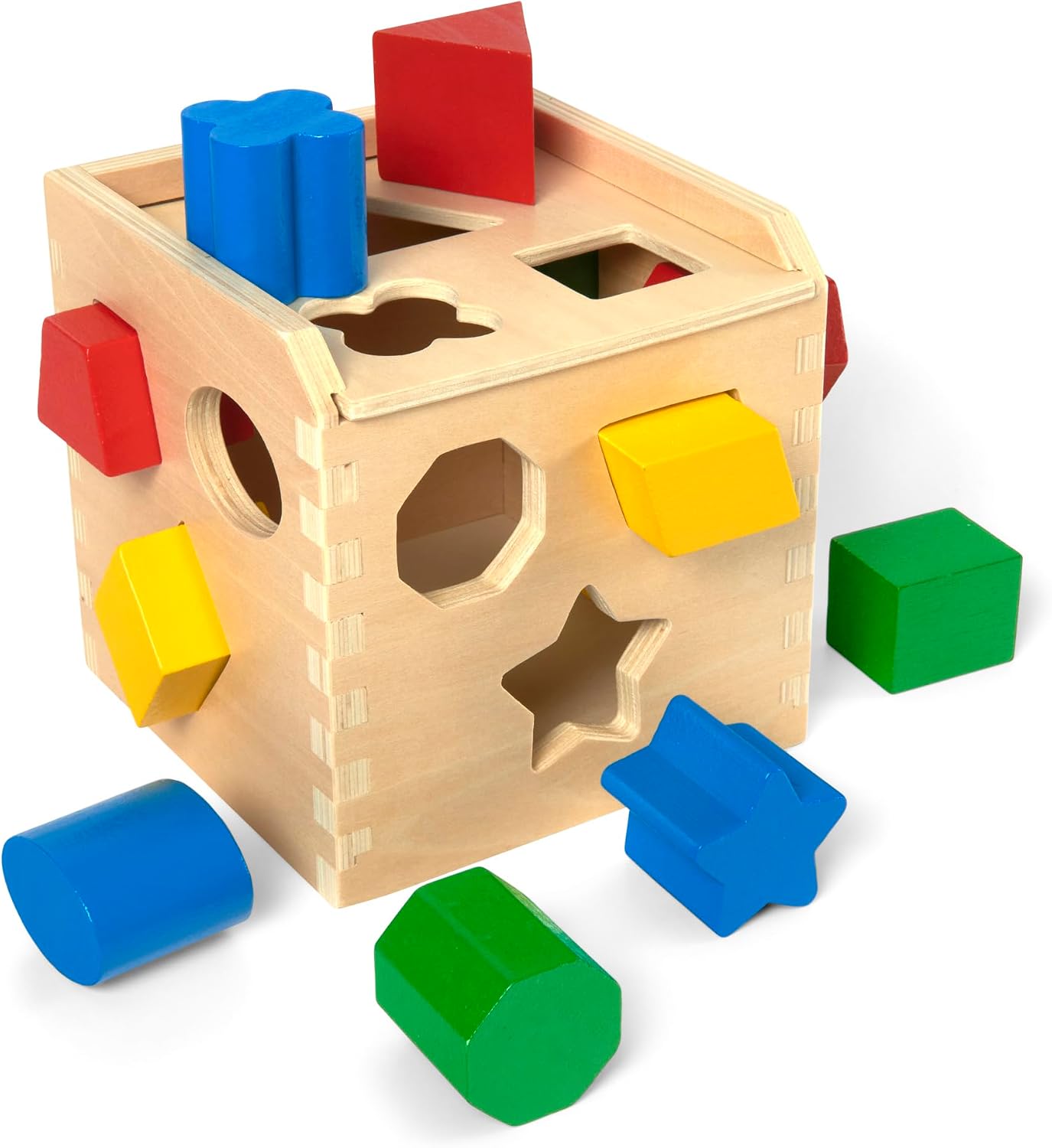 Melissa & Doug Wooden Shape Sorting Cube