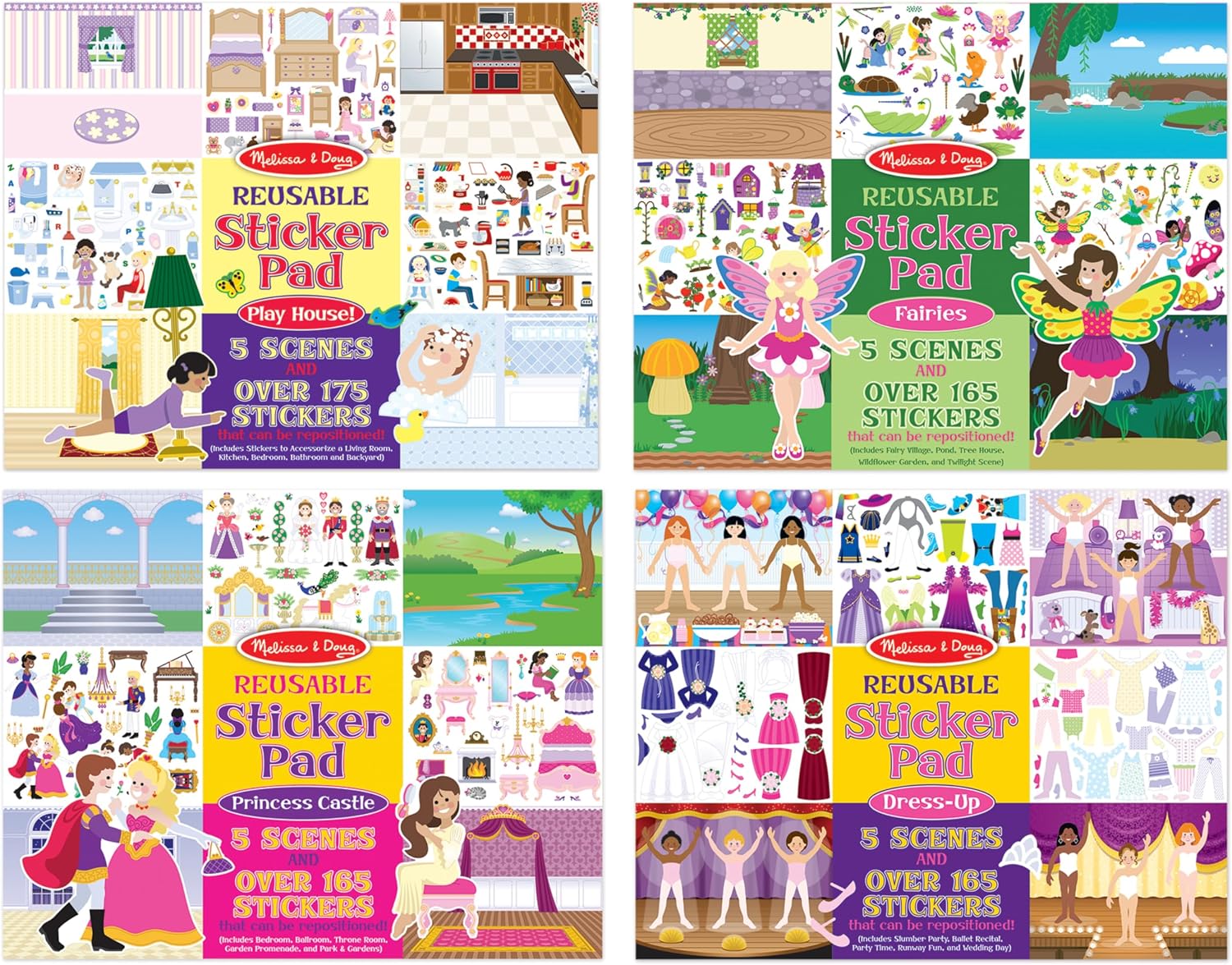 Melissa & Doug Reusable Sticker Pads Set, 680+ Stickers