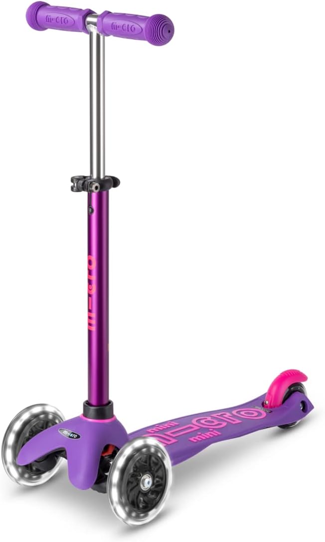 Micro Kickboard Mini Deluxe LED 3-Wheel Scooter, Purple/Pink