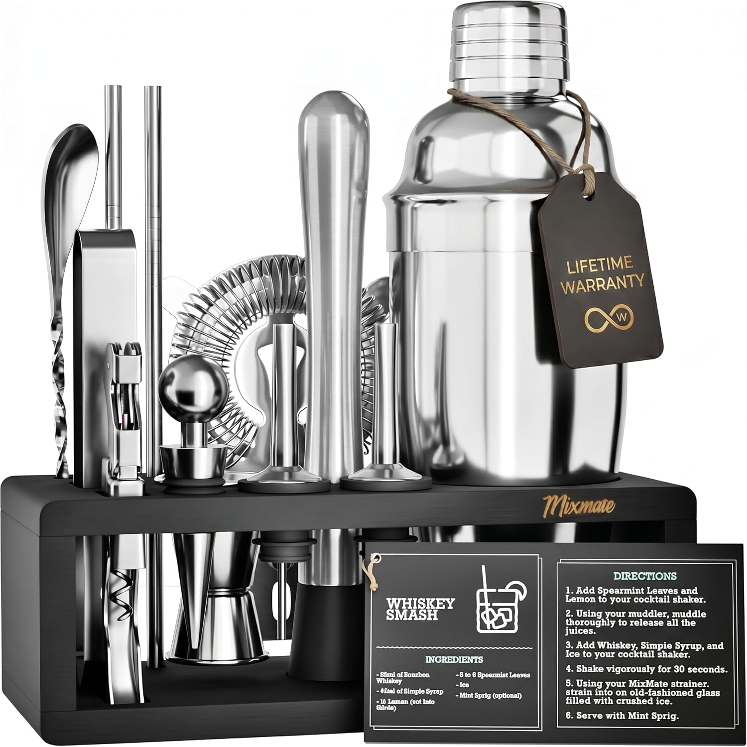 MixMate 15-Piece Bartender Kit with Stand