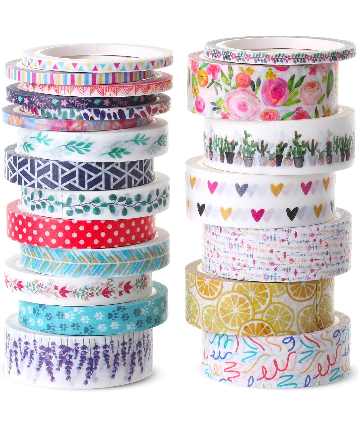 Mr. Pen Floral Washi Tape Set, 21 Rolls